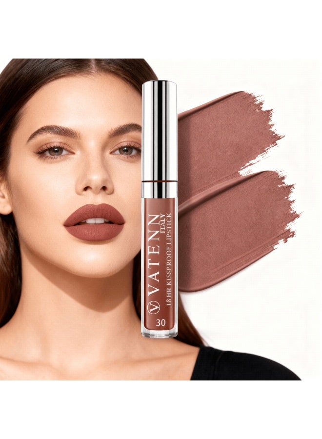 VATENN ITALY 18 Hr Kissproof Lipstick 30 Matte liquid lipstick, Lead-Free ,No Dry Feel, Weightless Feel, Vinyl Ink Kissproof /Lip Lingerie Transfer-Proof, All Day Wear. - Image 2